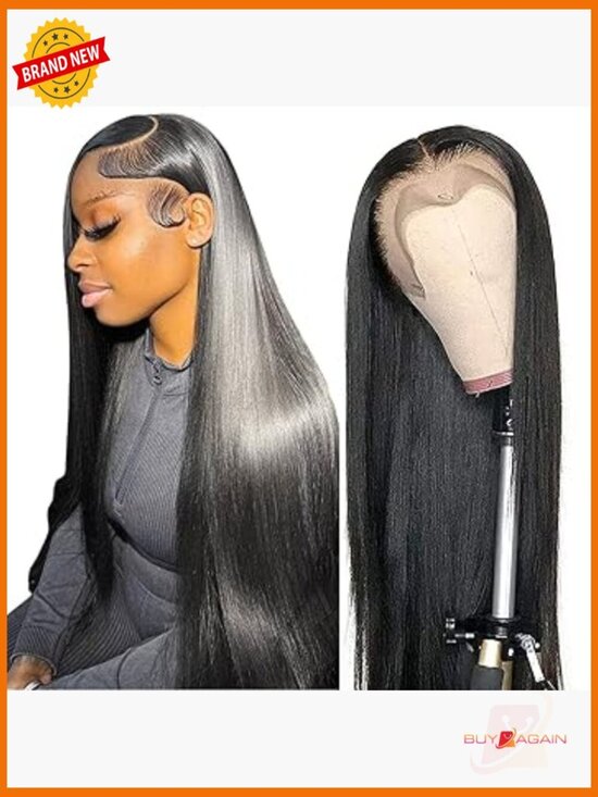 13x6 Straight Lace Front Wig Human Hair 200 Density Glueless 28 Inch main image 4